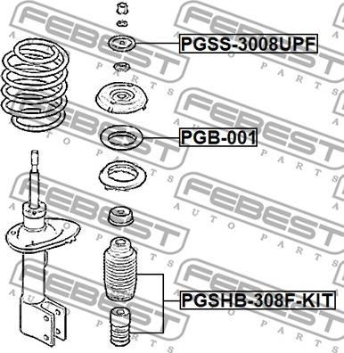 Febest PGSHB-308F-KIT - Kit parapolvere, Ammortizzatore autozon.pro