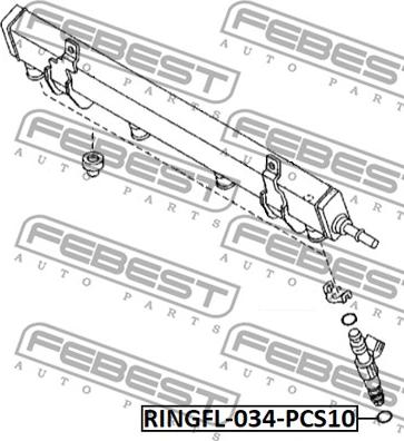 Febest RINGFL-034-PCS10 - Anello tenuta, Iniettore autozon.pro