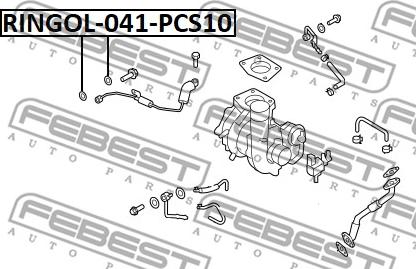 Febest RINGOL-041-PCS10 - Guarnizione, Pompa olio autozon.pro