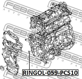 Febest RINGOL-059-PCS10 - Guarnizione, Pompa olio autozon.pro