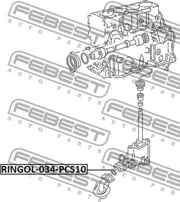 Febest RINGOL-034-PCS10 - Guarnizione, Reticella olio autozon.pro