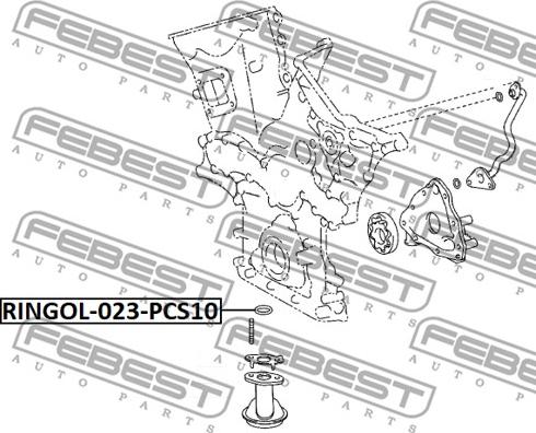 Febest RINGOL-023-PCS10 - Guarnizione, Pompa olio autozon.pro