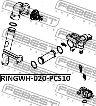 Febest RINGWH-020-PCS10 - Guarnizione, Flangia refrigerante autozon.pro