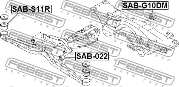 Febest SAB-S11R - Supporto, Corpo assiale autozon.pro