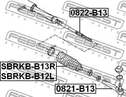 Febest SBRKB-B12L - Soffietto, Sterzo autozon.pro