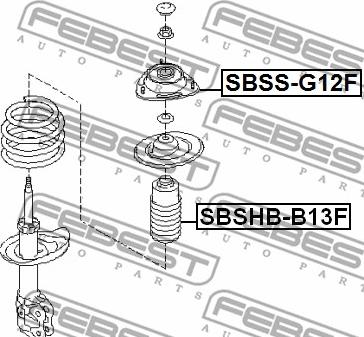 Febest SBSS-G12F - Supporto ammortizzatore a molla autozon.pro