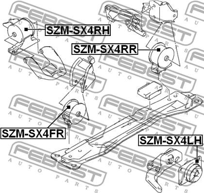 Febest SZM-SX4LH - Sospensione, Motore autozon.pro