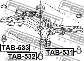 Febest TAB-533 - Supporto, Telaio ausiliario / Portaaggregati autozon.pro