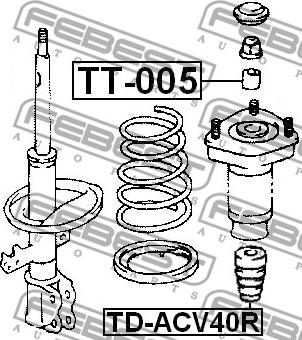 Febest TD-ACV40R - Tampone paracolpo, Sospensione autozon.pro