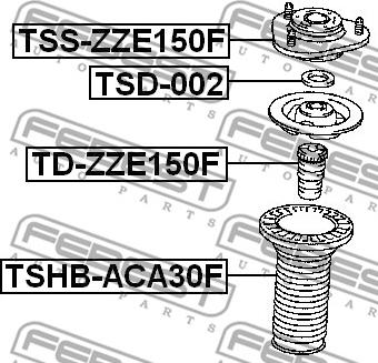 Febest TD-ZZE150F - Tampone paracolpo, Sospensione autozon.pro