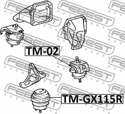 Febest TM-GX115R - Sospensione, Motore autozon.pro