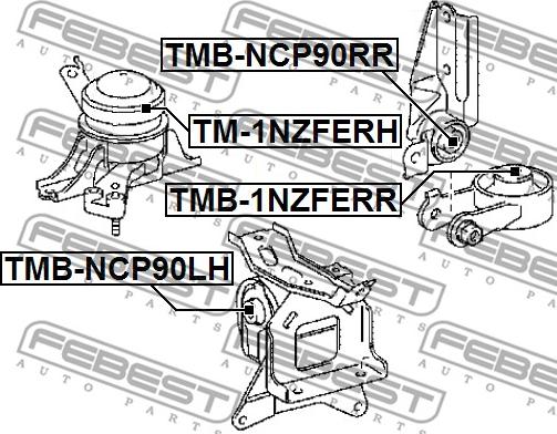 Febest TMB-NCP90RR - Sospensione, Motore autozon.pro