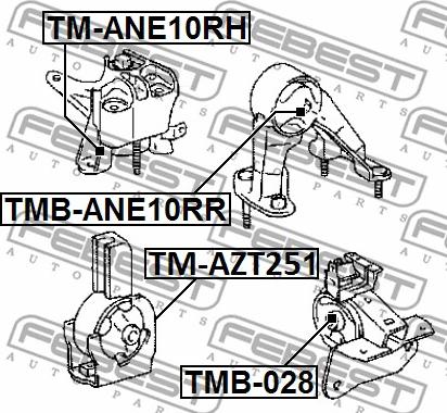 Febest TMB-ANE10RR - Sospensione, Motore autozon.pro