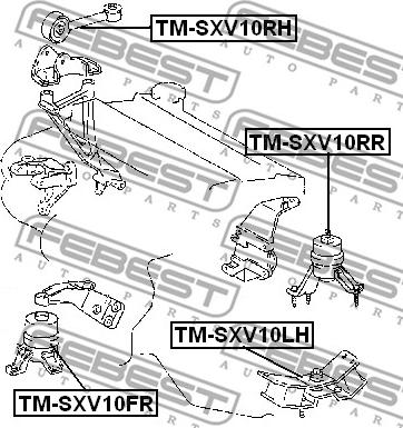 Febest TM-SXV10RR - Sospensione, Motore autozon.pro