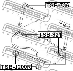 Febest TSB-821 - Bronzina cuscinetto, Barra stabilizzatrice autozon.pro