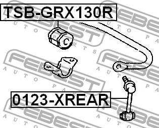 Febest TSB-GRX130R - Bronzina cuscinetto, Barra stabilizzatrice autozon.pro