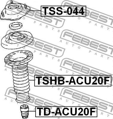 Febest TSS-044 - Supporto ammortizzatore a molla autozon.pro