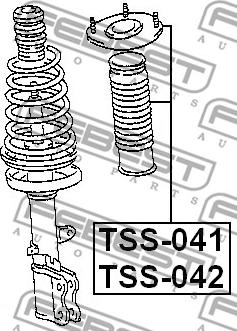 Febest TSS-042 - Supporto ammortizzatore a molla autozon.pro