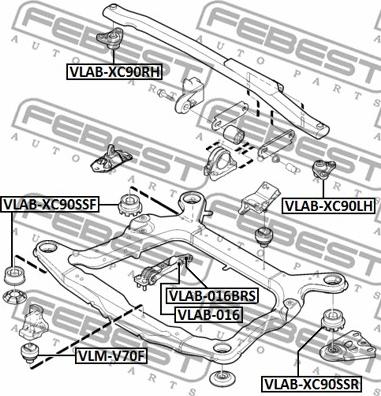 Febest VLAB-016 - Sospensione, Motore autozon.pro