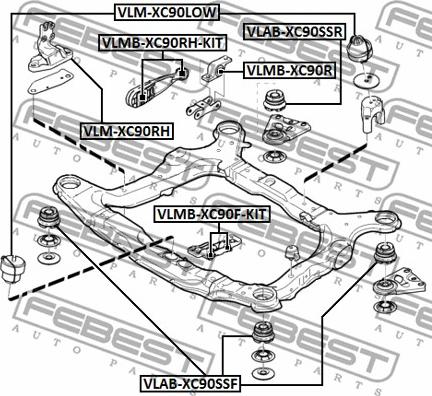 Febest VLMB-XC90R - Sospensione, Motore autozon.pro