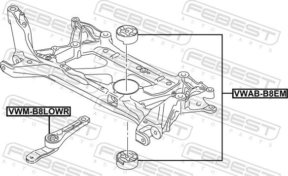 Febest VWAB-B8EM - Sospensione, Motore autozon.pro