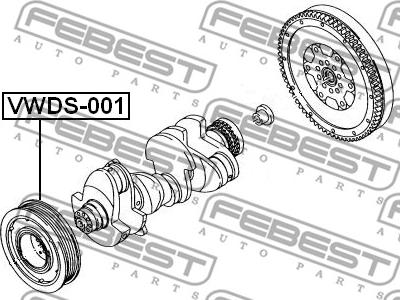 Febest VWDS-001 - Puleggia cinghia, Albero a gomiti autozon.pro