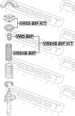 Febest VWSHB-B8F-KIT - Kit parapolvere, Ammortizzatore autozon.pro