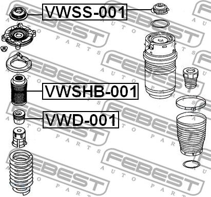 Febest VWSS-001 - Supporto ammortizzatore a molla autozon.pro