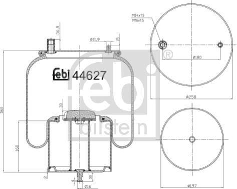 Febi Bilstein 44627 - Soffietto, Sospensione pneumatica autozon.pro