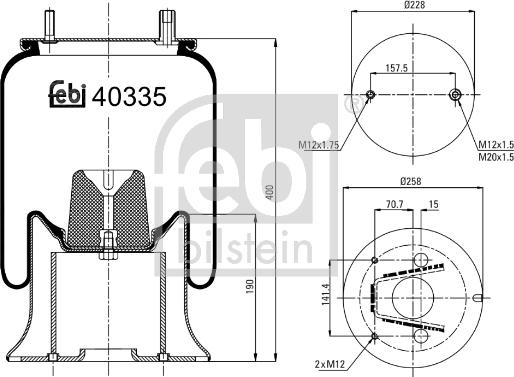 Febi Bilstein 40335 - Soffietto, Sospensione pneumatica autozon.pro