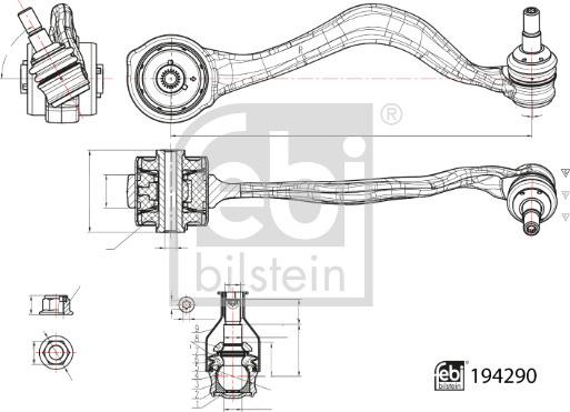 Febi Bilstein 194290 - Braccio oscillante, Sospensione ruota autozon.pro