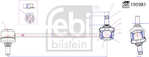 Febi Bilstein 195981 - Asta / Puntone, Stabilizzatore autozon.pro