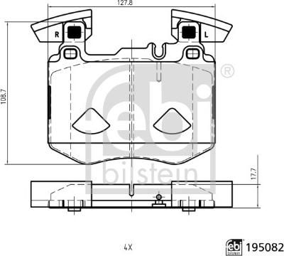 Febi Bilstein 195082 - Kit pastiglie freno, Freno a disco autozon.pro