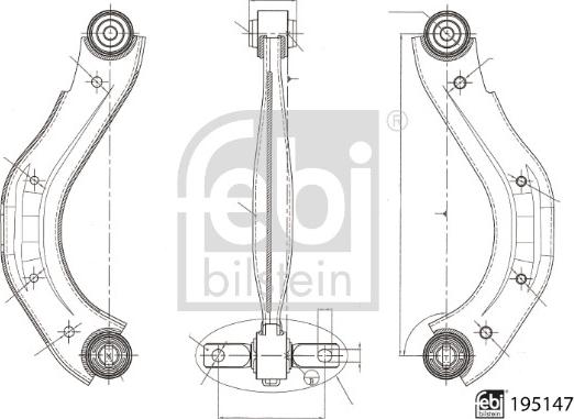 Febi Bilstein 195147 - Braccio oscillante, Sospensione ruota autozon.pro