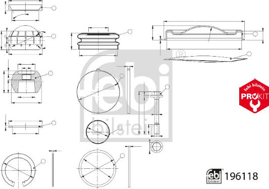 Febi Bilstein 196118 - Kit riparazione, Braccio guida autozon.pro