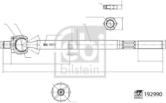 Febi Bilstein 192990 - Giunto assiale, Asta trasversale autozon.pro