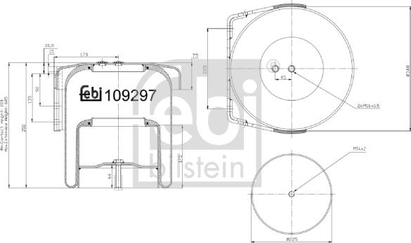 Febi Bilstein 109297 - Soffietto, Sospensione pneumatica autozon.pro