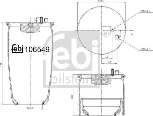 Febi Bilstein 106549 - Soffietto, Sospensione pneumatica autozon.pro