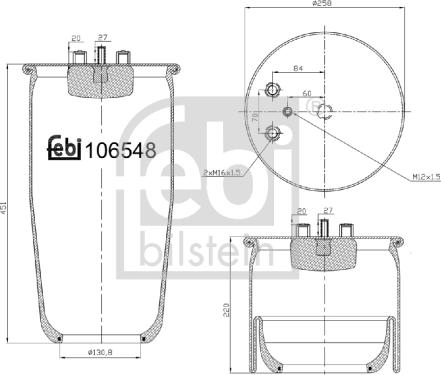 Febi Bilstein 106548 - Soffietto, Sospensione pneumatica autozon.pro