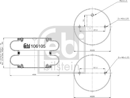 Febi Bilstein 106105 - Soffietto, Sospensione pneumatica autozon.pro