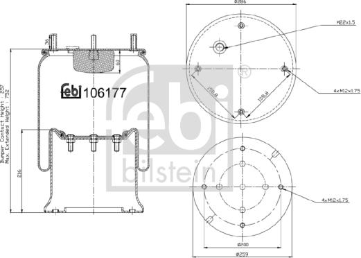 Febi Bilstein 106177 - Soffietto, Sospensione pneumatica autozon.pro