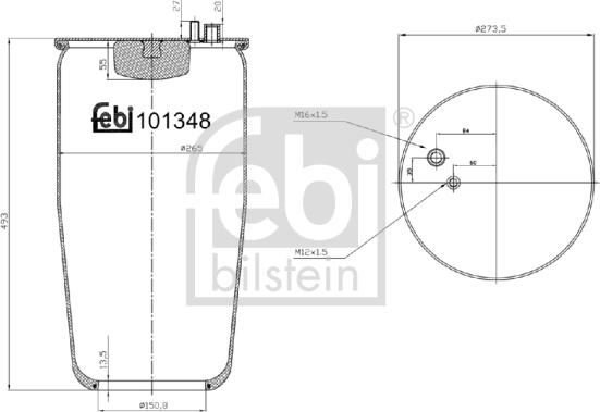 Febi Bilstein 101348 - Soffietto, Sospensione pneumatica autozon.pro