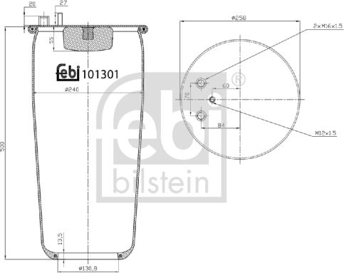 Febi Bilstein 101301 - Soffietto, Sospensione pneumatica autozon.pro