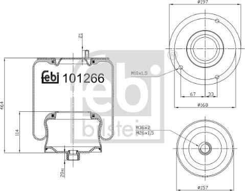 Febi Bilstein 101266 - Soffietto, Sospensione pneumatica autozon.pro