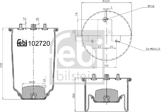 Febi Bilstein 102720 - Soffietto, Sospensione pneumatica autozon.pro