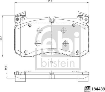 Febi Bilstein 184439 - Kit pastiglie freno, Freno a disco autozon.pro