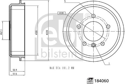 Febi Bilstein 184060 - Tamburo freno autozon.pro