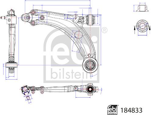 Febi Bilstein 184883 - Braccio oscillante, Sospensione ruota autozon.pro