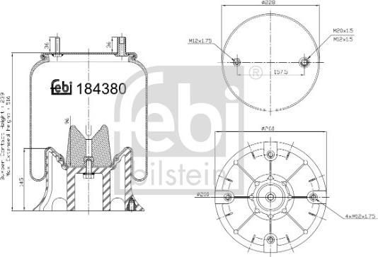 Febi Bilstein 184380 - Soffietto, Sospensione pneumatica autozon.pro