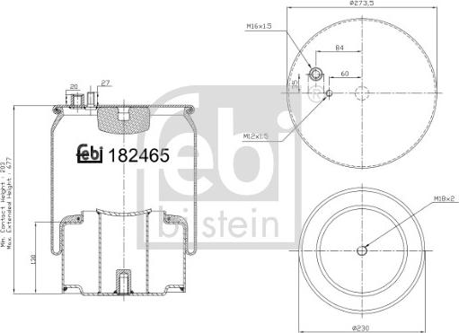 Febi Bilstein 184254 - Soffietto, Sospensione pneumatica autozon.pro